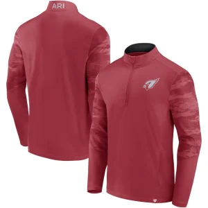Arizona cardinals achopeca ringer quarter zip jacket cardinal Cardinal