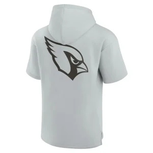 Arizona cardinals achopeca unisex elements super soft fleece short sleeve pullover hoodie Gray M