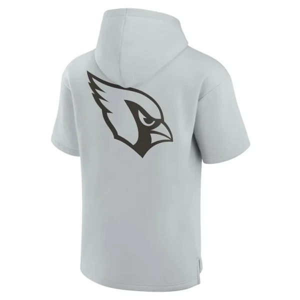 Arizona cardinals achopeca unisex elements super soft fleece short sleeve pullover hoodie Gray M