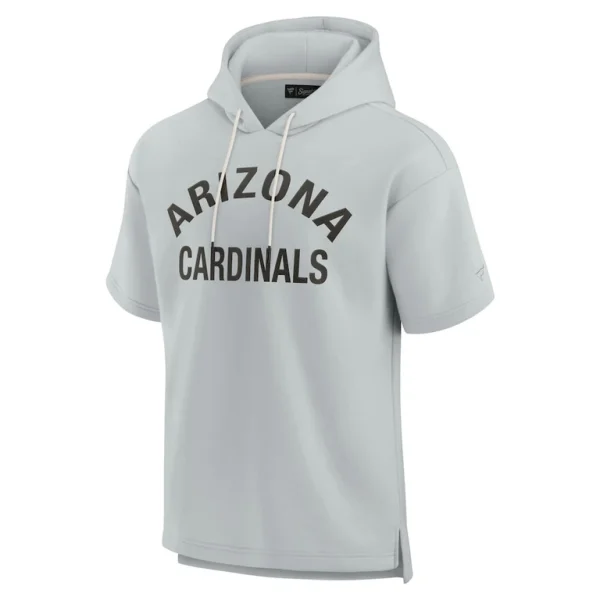 Arizona cardinals achopeca unisex elements super soft fleece short sleeve pullover hoodie Gray S