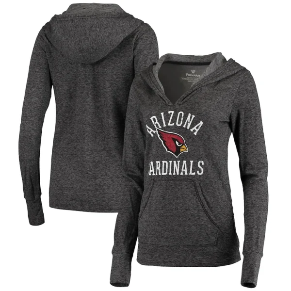 Arizona cardinals achopeca womens doubleface slub pullover hoodie Black