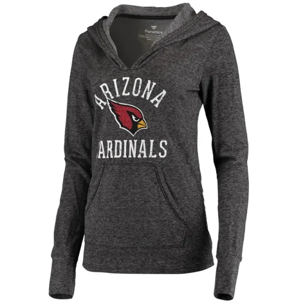 Arizona cardinals achopeca womens doubleface slub pullover hoodie Black M