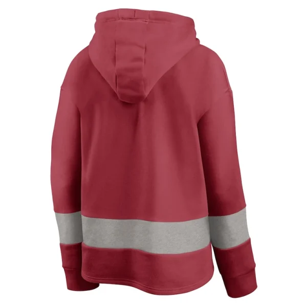 Arizona cardinals achopeca womens huddle up fundamental fleece color block pullover hoodie Cardinalgray M