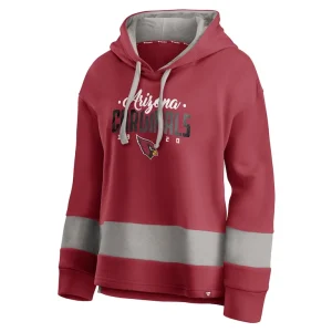 Arizona cardinals achopeca womens huddle up fundamental fleece color block pullover hoodie Cardinalgray S