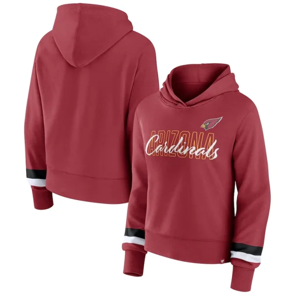 Arizona cardinals achopeca womens over under pullover hoodie cardinal Cardinal