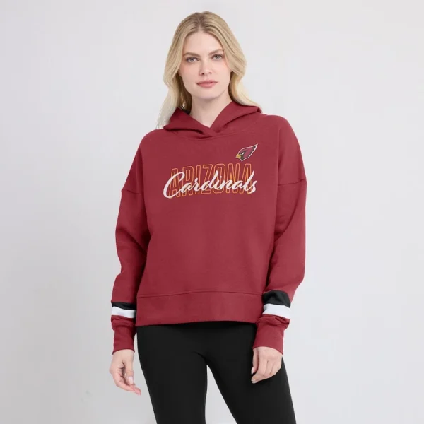 Arizona cardinals achopeca womens over under pullover hoodie cardinal Cardinal L