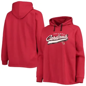 Arizona cardinals achopeca womens plus size first contact raglan pullover hoodie cardinal Cardinal