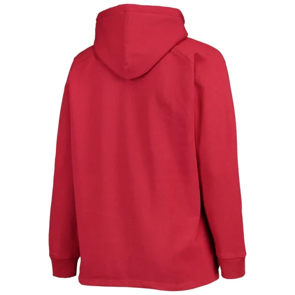 Arizona cardinals achopeca womens plus size first contact raglan pullover hoodie cardinal Cardinal Plus 3X