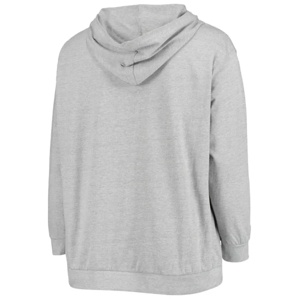 Arizona cardinals achopeca womens plus size lace up pullover hoodie Heathered gray Plus 3X