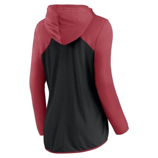 Arizona cardinals achopeca womens script full zip hoodie Blackcardinal L