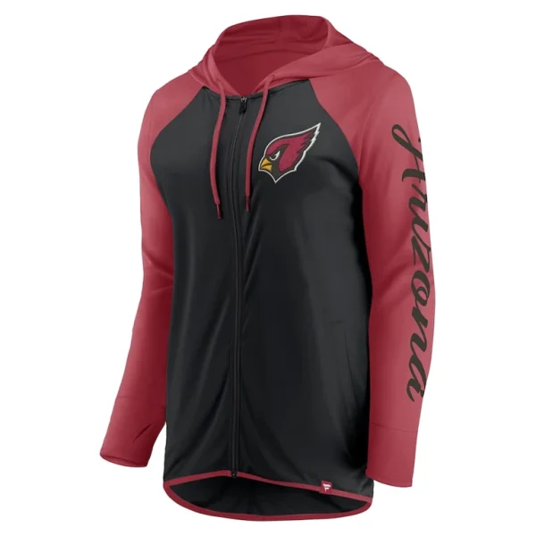 Arizona cardinals achopeca womens script full zip hoodie Blackcardinal M