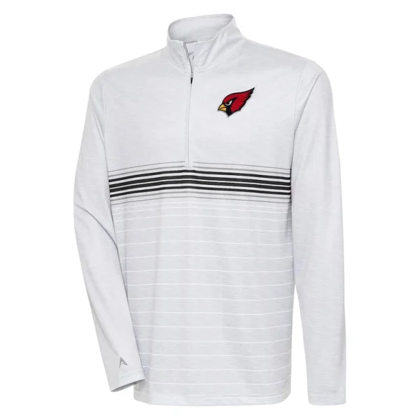 Arizona cardinals antigua bullseye quarter zip pullover top Heather grayblack