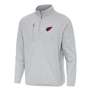 Arizona cardinals antigua certain tri blend quarter zip top Heather gray