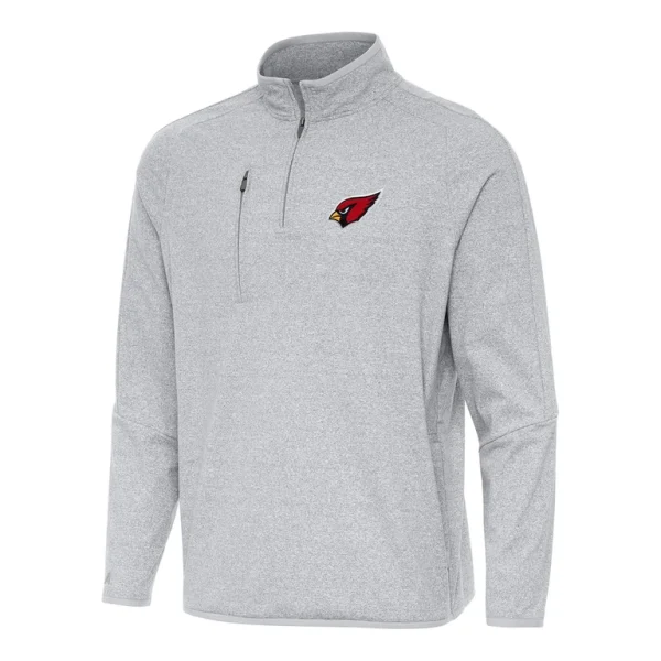 Arizona cardinals antigua certain tri blend quarter zip top Heather gray
