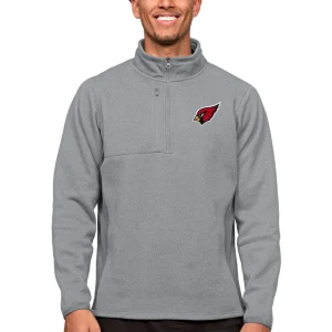 Arizona cardinals antigua course quarter zip pullover top Heathered gray