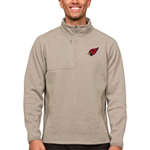 Arizona cardinals antigua course quarter zip pullover top oatmeal Cardinal