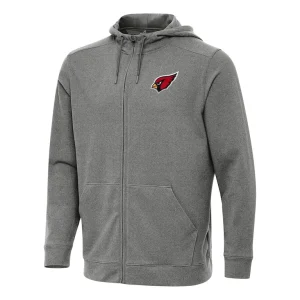 Arizona cardinals antigua effortless full zip hoodie Heather black
