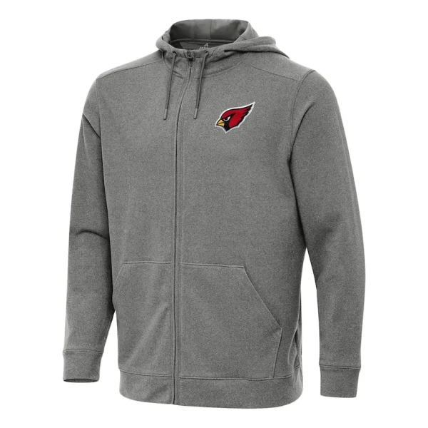 Arizona cardinals antigua effortless full zip hoodie Heather black