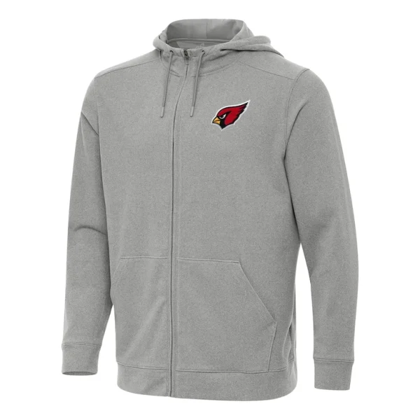 Arizona cardinals antigua effortless full zip hoodie Heather gray