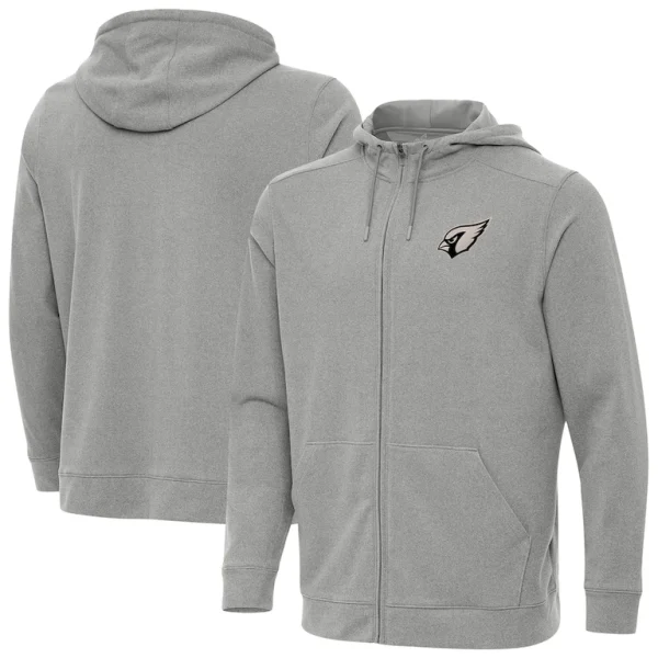 Arizona cardinals antigua effortless full zip hoodie jacket Heather gray