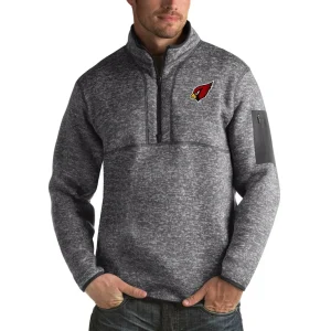 Arizona cardinals antigua fortune big tall quarter zip pullover jacket Charcoal