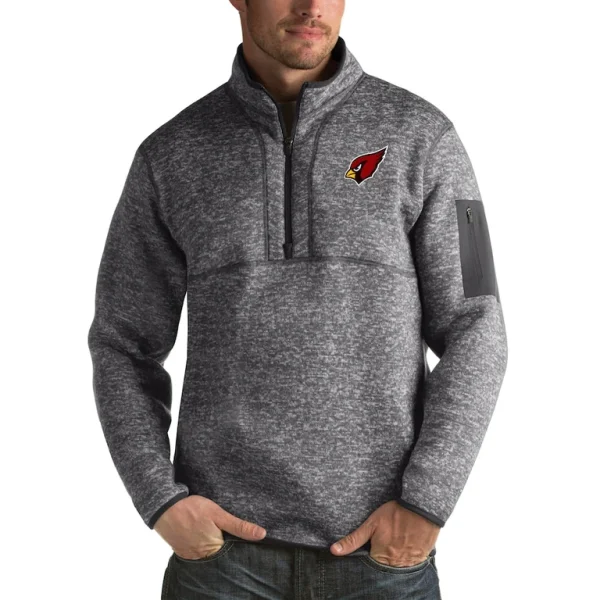 Arizona cardinals antigua fortune big tall quarter zip pullover jacket Charcoal