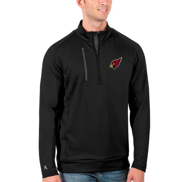 Arizona cardinals antigua generation quarter zip pullover jacket Blackcharcoal