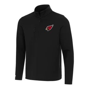 Arizona cardinals antigua insider quarter zip pullover top Black