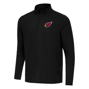 Arizona cardinals antigua intent quarter zip pullover top Black