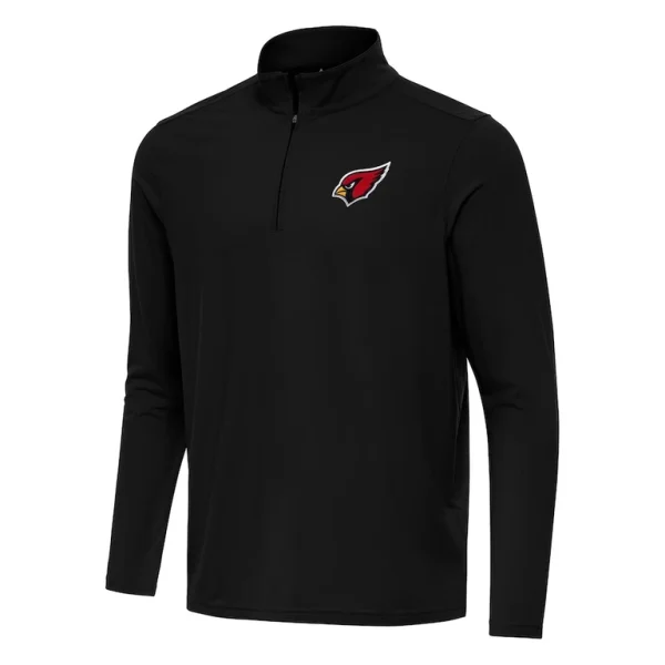 Arizona cardinals antigua intent quarter zip pullover top Black