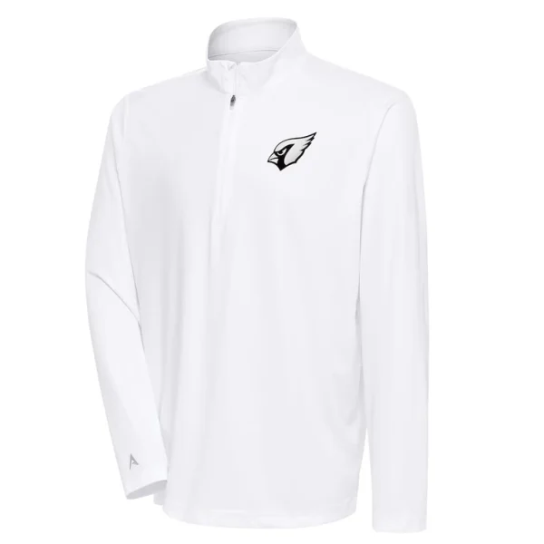 Arizona cardinals antigua metallic logo tribute quarter zip top White