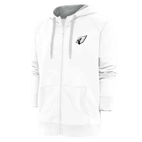 Arizona cardinals antigua metallic logo victory full zip hoodie White