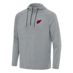Arizona cardinals antigua spikes quarter zip pullover hoodie Heather gray