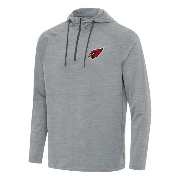 Arizona cardinals antigua spikes quarter zip pullover hoodie Heather gray
