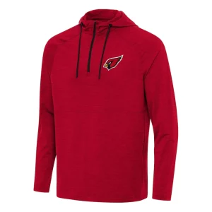 Arizona cardinals antigua spikes quarter zip pullover hoodie Heather red