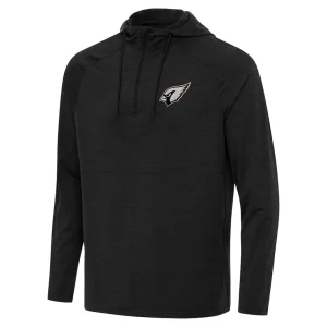 Arizona cardinals antigua spikes raglan quarter zip hoodie Heather black