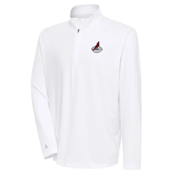 Arizona cardinals antigua team logo throwback tribute quarter zip pullover top White
