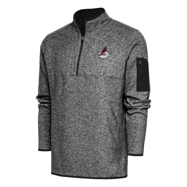 Arizona cardinals antigua throwback fortune big tall quarter zip pullover jacket Heather black