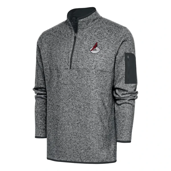 Arizona cardinals antigua throwback fortune big tall quarter zip pullover jacket Heather charcoal