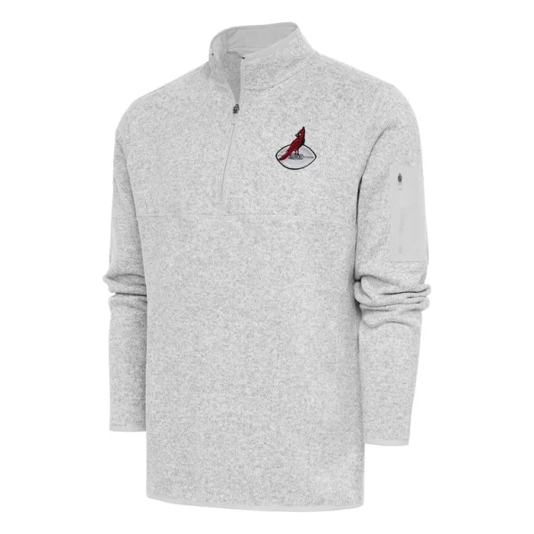 Arizona cardinals antigua throwback fortune quarter zip pullover jacket Heather gray