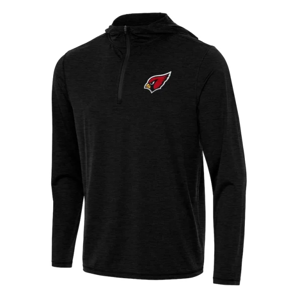 Arizona cardinals antigua tidy quarter zip pullover hoodie Heather black