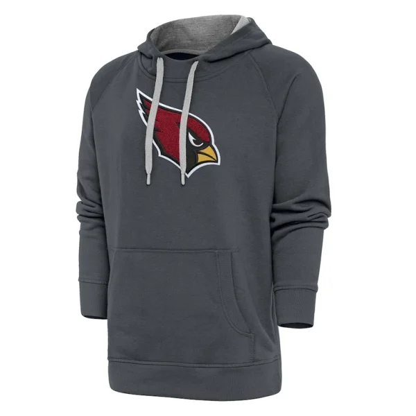 Arizona cardinals antigua victory chenille pullover hoodie Charcoal
