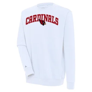 Arizona cardinals antigua victory chenille pullover sweatshirt White