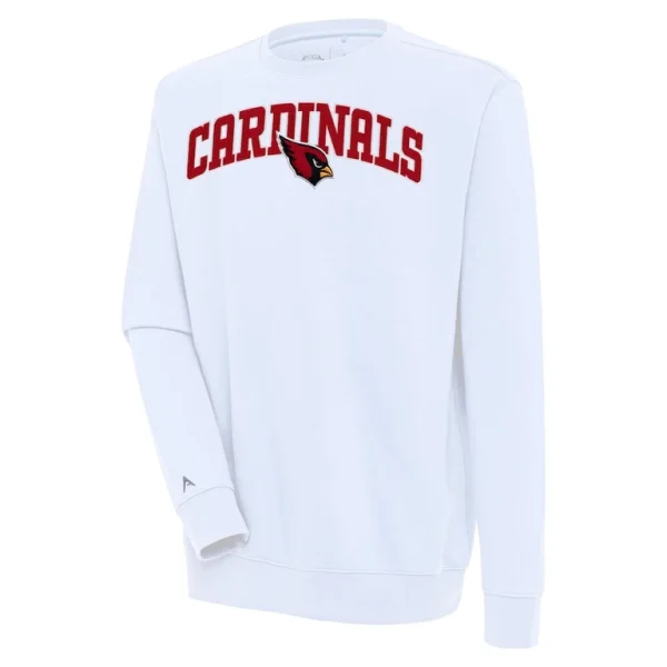 Arizona cardinals antigua victory chenille pullover sweatshirt White