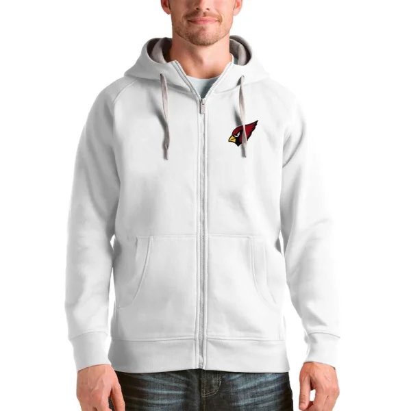 Arizona cardinals antigua victory full zip hoodie White