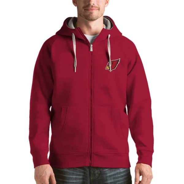 Arizona cardinals antigua victory full zip hoodie cardinal Cardinal