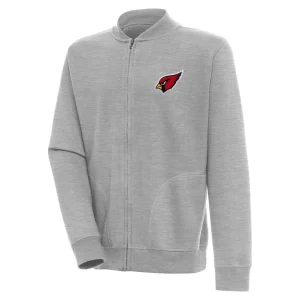 Arizona cardinals antigua victory full zip jacket Heather gray