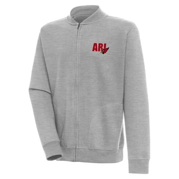 Arizona cardinals antigua victory full zip jacket Heather gray