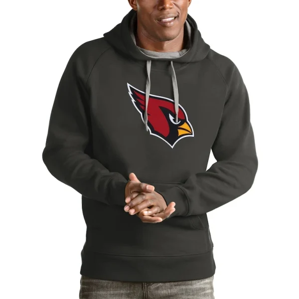 Arizona cardinals antigua victory pullover hoodie Charcoal