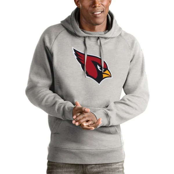 Arizona cardinals antigua victory pullover hoodie Heather gray